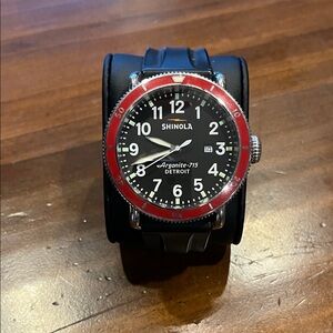 Shinola Black and Red Timepiece